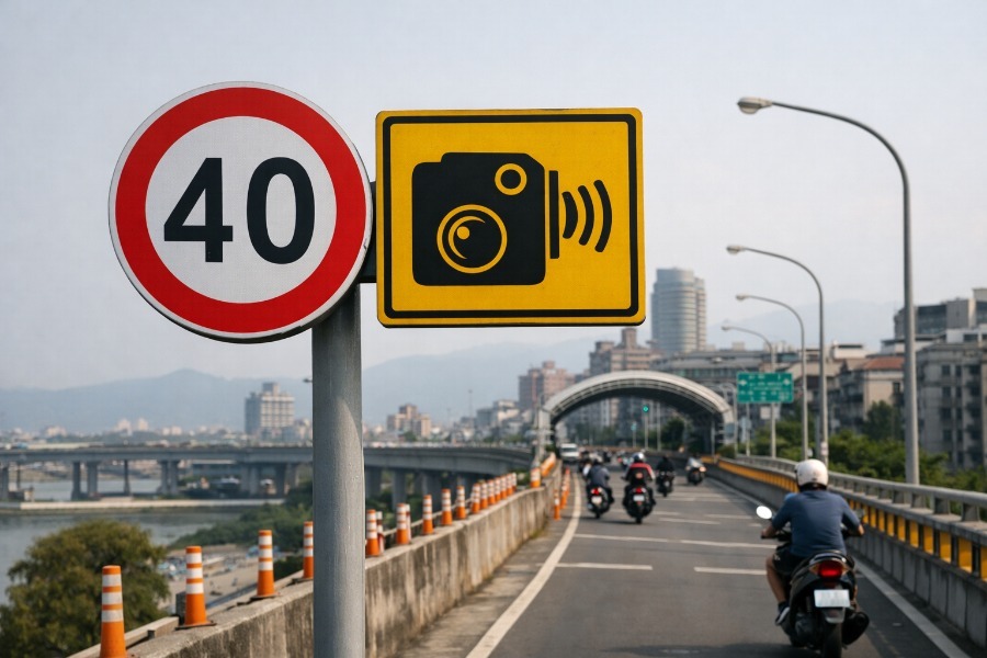 我騎車經過台北橋才發現,測速照相限速根本很難分辨