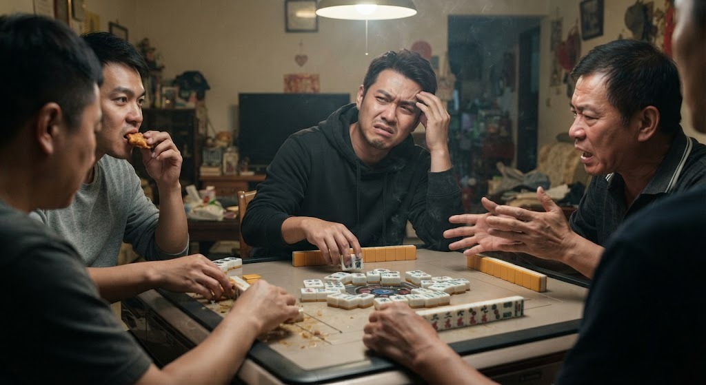 打麻將遇到這種豬隊友,真的會讓人血壓飆高想直接下車